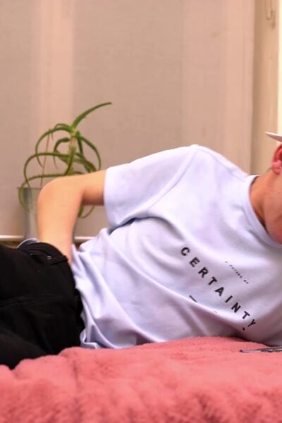 His long teen cock gets so hard!